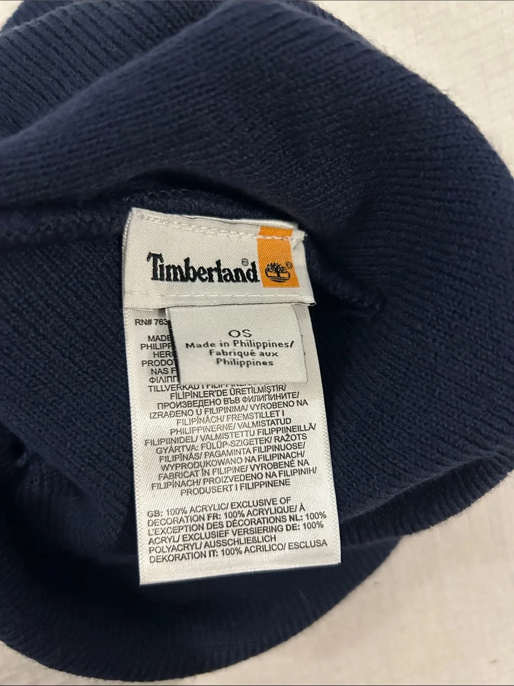 Timberland Men's Dark Navy Folded Cuff Knit Beanie